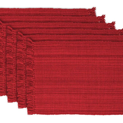 DII Tabletop Collection, Cotton, Tango Red, Placemat Set, 13x19