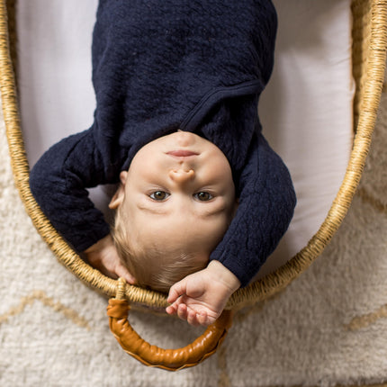 Burt's Bees Baby - Mamelucos para bebé niño - Monos transpirables 100% algodón orgánico para niños de prematuro a 24 meses, abeja acolchada Midnight, 12 meses