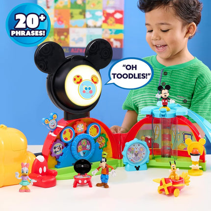 Just Play Disney Jr. Mickey Mouse Clubhouse 28 Inch Deluxe Game with 2 Exclusive Figures as a Gift, Lights and Sounds, 18 Pieces, Toy for Children from 3 Years
