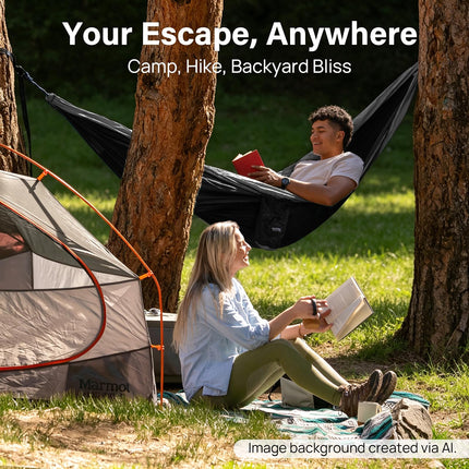 Kootek Camping Hammock 400 lbs Capacity, Portable Hammocks with Tree Straps & Attached Carry Bag, Camping Essentials Gear, Perfect for Outside Indoor Hiking Beach Backpack Travel