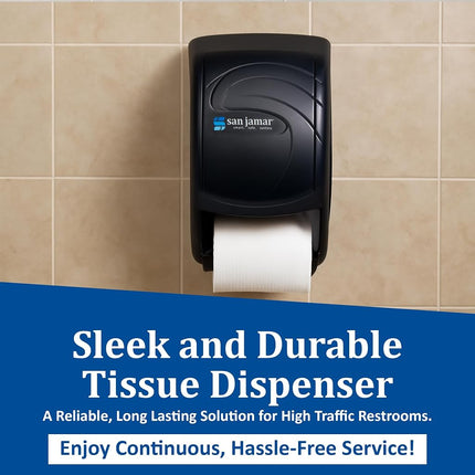 San Jamar R3590TBK Black Pearl Oceans Duett Standard Bath Tissue Dispenser