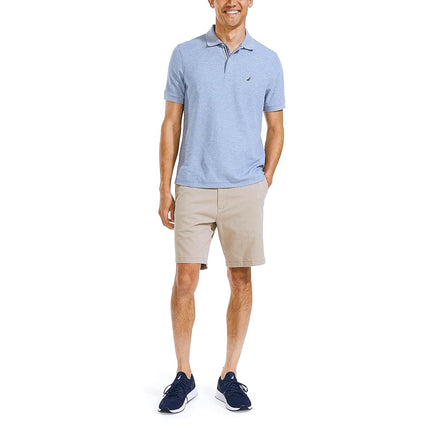 Nautica Men's Cotton Twill Flat Front Stretch Chino Short Casual, True Khaki, 35 7