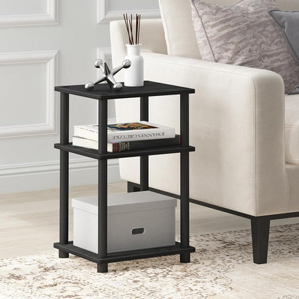 Furinno JUST Set of 2, 3-Tier Tool-Free Bedside Table, Americano