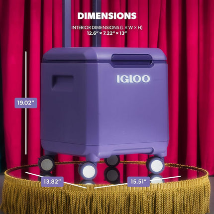 Igloo Tag Along 360 Spinner Cooler | 20 Quart Rolling Ice Chest | Dusted Grape