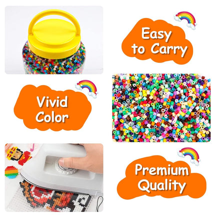 INSCRAFT 23000 pcs Fuse Beads Kit for Kids Crafts, 30 Colors Iron Beads Set