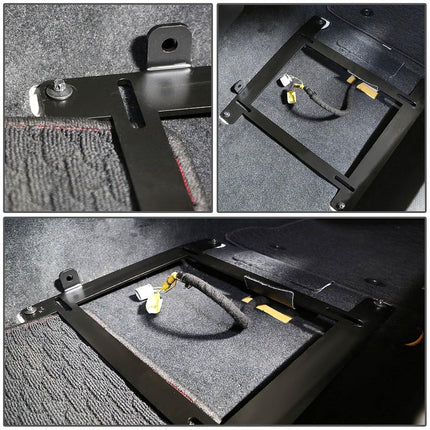 DNA MOTORING SBK-LM-350Z Pair of Low Mount Tensile Steel Seat Brackets Compatible with 350Z 03-09, Black