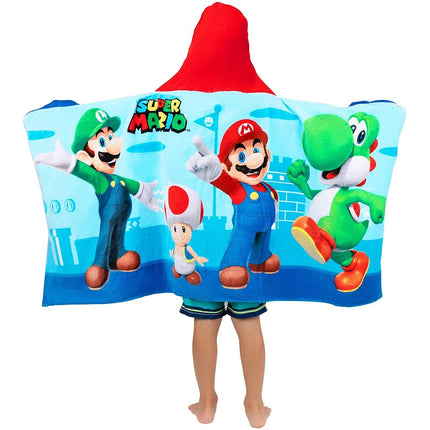 Franco Kids Bath and Beach Soft Cotton Terry Hooded Towel Wrap, 24" x 50", Mario
