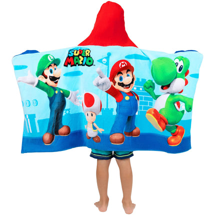 Franco Kids Bath and Beach Soft Cotton Terry Hooded Towel Wrap, 24" x 50", Mario