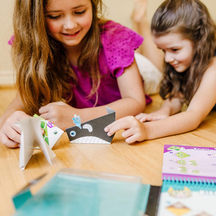 Melissa & Doug Kit de loisirs créatifs Origami Animaux en déplacement – 38 autocollants, 40 feuilles de papier origami