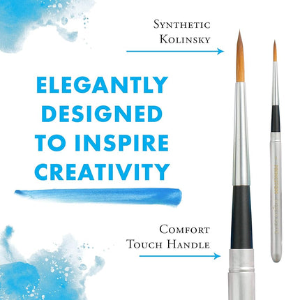 Princeton Aqua Elite NextGen Artist Travel Brush, Series 4850 Synthetic Kolinsky Sable for Watercolor, Round, Size 4