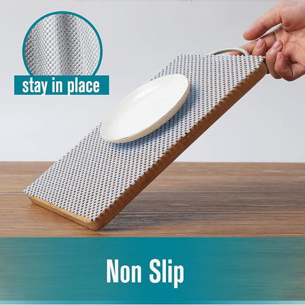 Shelf and Drawer Liner, Non-Adhesive Non Slip and Grip Durable Clean Pad Full Size 17.7 Inches x 20 Feet for Drawers, Shelves, Cabinets, Storage, Kitchen, Desks, Kitchenware, Tableware, Black