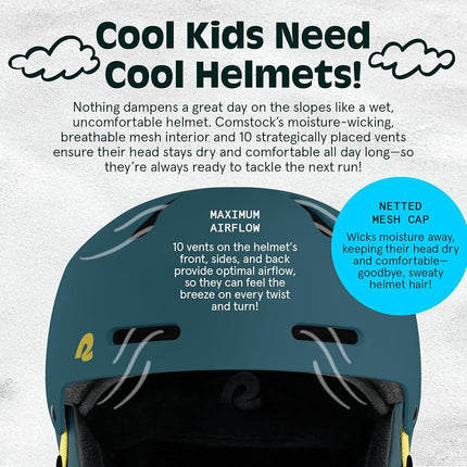 Retrospec Comstock Youth Ski & Snowboard Helmet for Kids - Durable ABS Shell, Protective EPS Foam & Cooling Vents - Adjustable Fit for Boys & Girls - Matte Superior Blue, 48-51cm X-Small, 4802