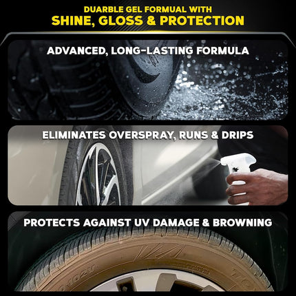 Meguiar's G7516 Endurance Tire Gel - 16 oz. Premium Tire Gel for a Lasting Glossy Shine