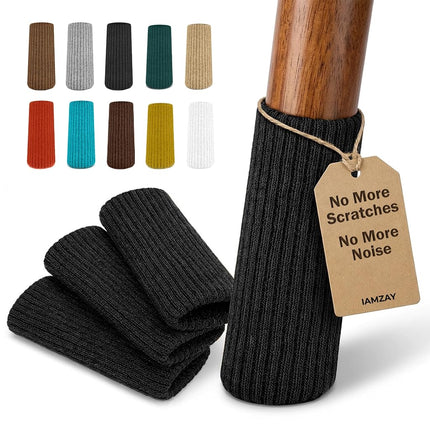 IAMZAY Chair Leg Socks 80 Pcs Black Furniture Leg 
