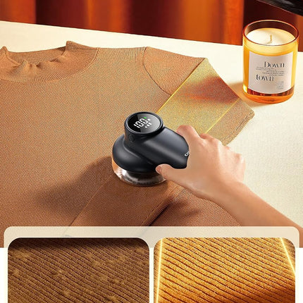 coldSky Rechargeable Fabric Shaver, Lint Shaver with Digital Display, Sweater Shaver with 6-Leaf Blades and Safety Lock, 3-Speeds Defuzzer Remove Fuzz, Pills from Clothes, Furniture, Sofa, Dark Gray
