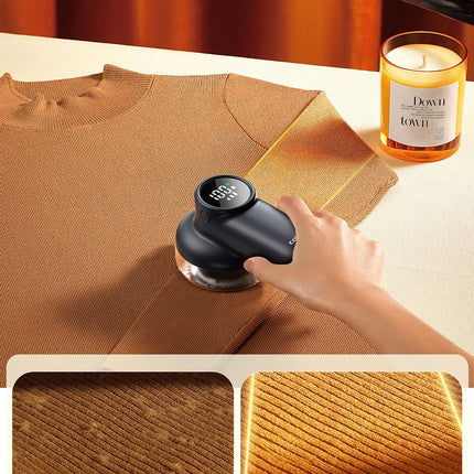 coldSky Rechargeable Fabric Shaver, Lint Shaver with Digital Display, Sweater Shaver with 6-Leaf Blades and Safety Lock, 3-Speeds Defuzzer Remove Fuzz, Pills from Clothes, Furniture, Sofa, Dark Gray