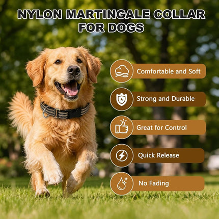 Martingale Collar for Dogs,Reflective Escape Proof,Brown,L