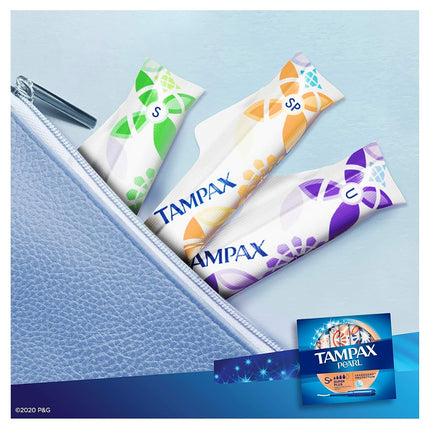 Tampax Pearl Tampons with Plastic Applicator, Super Plus Absorbency, Unscented, 50 Count - Pack of 6 (300 Count Total)