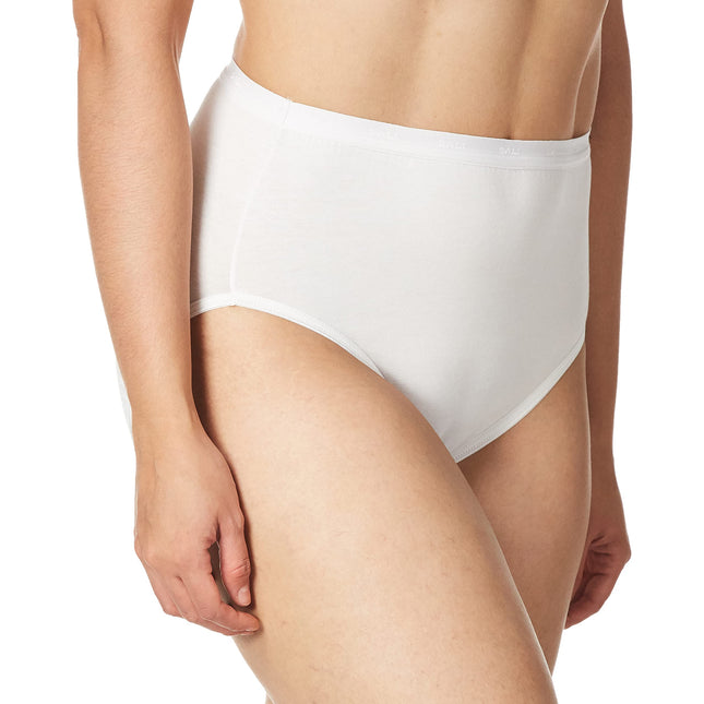 Bali Women's Full Fit Cotton Stretch Hi-Cut Panty, White for Daywear, XXX-Large
