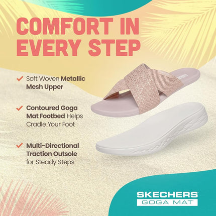 Skechers Women's ON-The-GO 600 Dainty Sandals, Rose Gold, 2 UK Wide