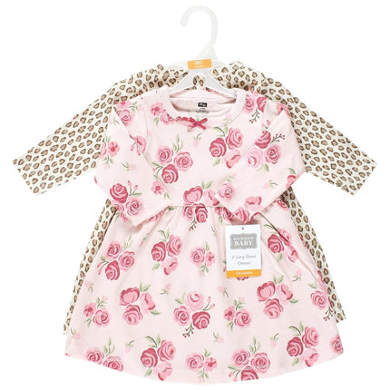 Hudson Baby Vestidos de algodón para bebé niña, leopardo rosa rubor, 3-6 meses