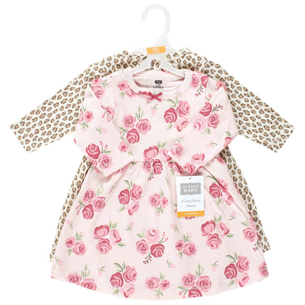 Hudson Baby Girls' Cotton Dresses, Blush Rose Leopard, 9-12 Months