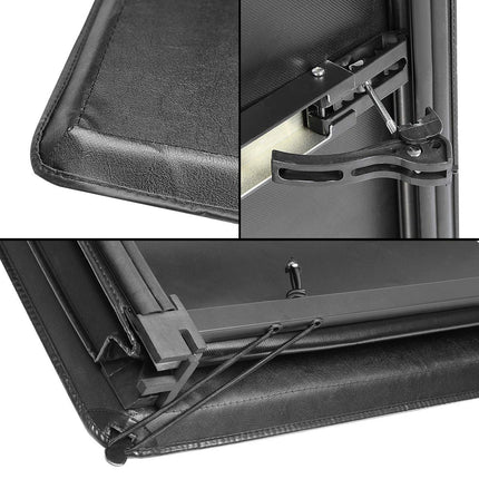 DNA MOTORING TTC-TRISOFT-016 Cubierta de lona plegable de tres hojas blanda y ajustable para la caja trasera de camionetas pick-up