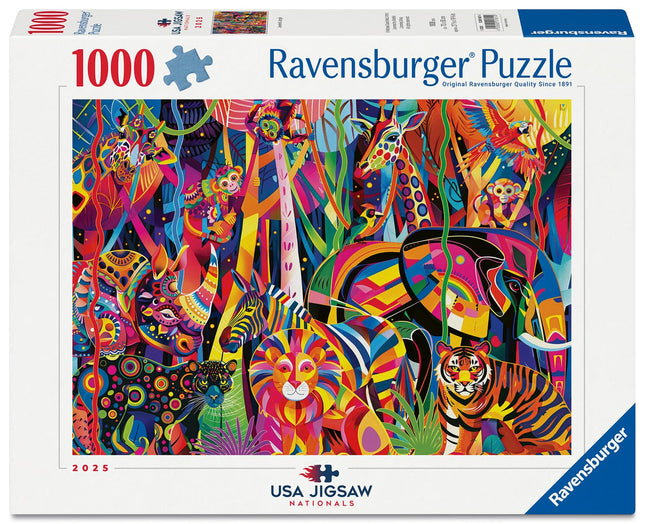 Ravensburger USA Jigsaw Nationals - Jeweled Jungle - 1000 Piece Jigsaw Puzzle - Exotic Artwork and Vibrant Detail - Soothing and Rewarding Experience - Ages 14 and Up