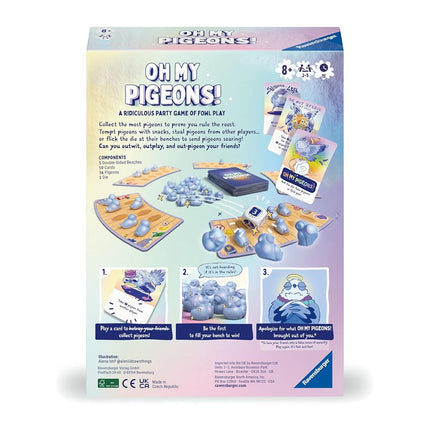 Ravensburger Oh My Pigeons - Fun Game Night and Party Board Game for Families, Adults and Kids Age 8 Years Up - 2 to 5 Players