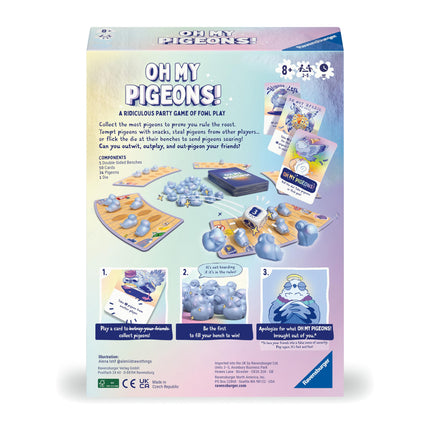 Ravensburger Oh My Pigeons - Fun Game Night and Party Board Game for Families, Adults and Kids Age 8 Years Up - 2 to 5 Players