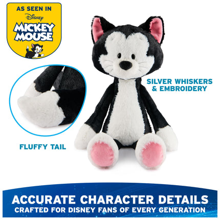 Peluche Oficial Figaro Toothpick de GUND Disney, Pinocho, Peluche de Gato de Mickey y sus Amigos para Mayores de 1 año, Negro, 38 cm
