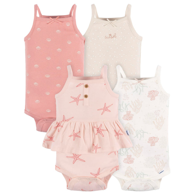 Gerber Baby Girls Multi-Pack Sleeveless Onesies Bo