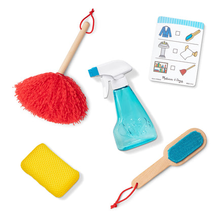 Melissa & Doug Juego de limpieza de lujo Sparkle & Shine (11 piezas) Juguetes de limpieza para niños pequeños y niños - Certificado FSC - Certificado FSC