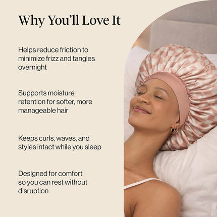 Kitsch XL Satin Bonnet for Sleeping, Softer Than Silk - Terracotta Checker