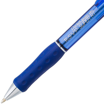 Pentel RSVP Super RT Ballpoint Pen, (1.0mm) Medium Line, Blue Ink, 2-Pk - BX480BP2C