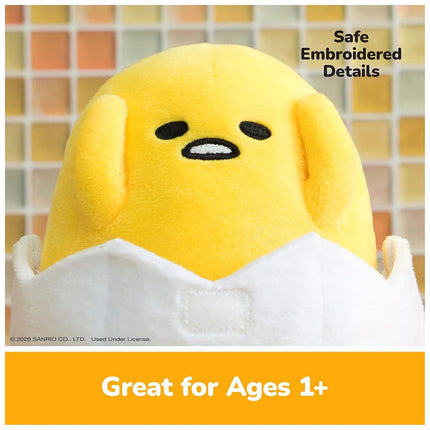 GUND Sanrio Gudetama The Lazy Egg Stuffed Animal, Gudetama in Eggshell Plush Toy for Ages 1 and Up, 5�