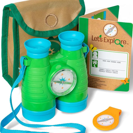 Melissa & Doug Let's Explore binoculars and compass set toy, Multicolour, Role play, Adventure and explore, Play without screen, 3 years+, Gift for boys or girls