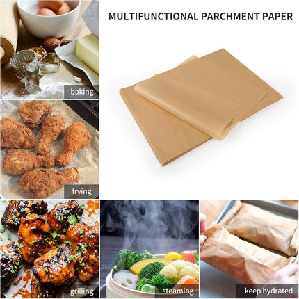 Comfylife 200 Parchment Paper Sheets - No Curl, Tear, or Burn (9 x 13 Inch) - Precut Baking Paper - Unbleached, No Chemical Cookie Sheets