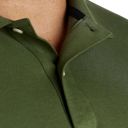 Nautica Men's Classic Fit Short Sleeve Solid Soft Cotton Polo Shirt, Pine Forest, 4X Tall