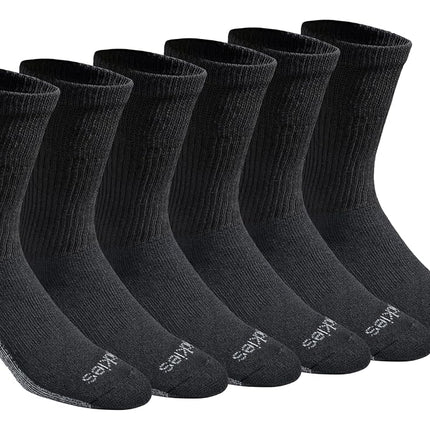 Dickies Men's Dri-Tech Moisture Control Crew Socks, Available in M-XXL (6, 12, 18 Pairs), Comfort Wide-top Black (6 Pairs), L