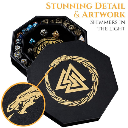 Premium Dice Tray for DND Valknut & Dragon Design – 23 CM