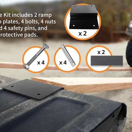 MAXXHAUL 50872 Steel Ramp Top Kit - Quickly Create Your Own Ramps with 2"x8" Planks to Safely Load ATV Motorcycle and Lawn Equipment On and Off Your Vehicle