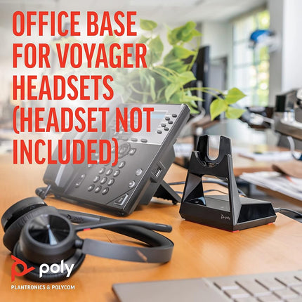 Plantronics Poly - Voyager Office Base () - Compatible with Voyager Focus 2 and Voyager 4300 UC Series Headsets (Sold Separately) - Connect to PC/Mac, Deskphone, & Cell Phone