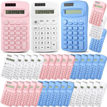 Flutesan 30 Pack Pocket Calculator Small Battery P