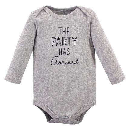 Hudson Baby Baby Boys Bodysuits de algodón de manga larga, paquete de 3, Pizza, 6-9 meses