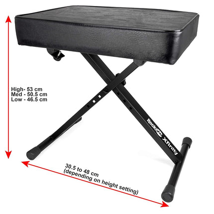 RockJam Adjustable Piano Bench & Keyboard Stool