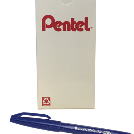Pentel Arts Sign Pen Touch, Fude Brush Tip, Blue I
