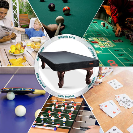 K-Musculo Pool Table Cover, Heavy Duty Leatherette Billiard Table Cover, Waterproof and Tearproof, 7/8/9 Foot Fitted(Black, 8FT)