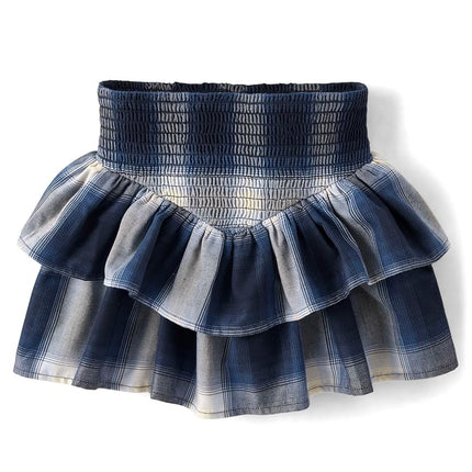 The Children's Place Girls' Everyday Skirts, Tidal Plaid Smocked, Medium