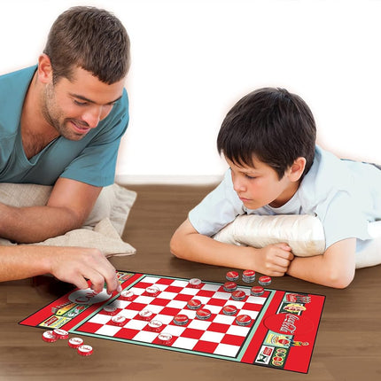 MasterPieces Coca-Cola Bottle Cap Checkers Board Game for 2 Players, Ages 6+